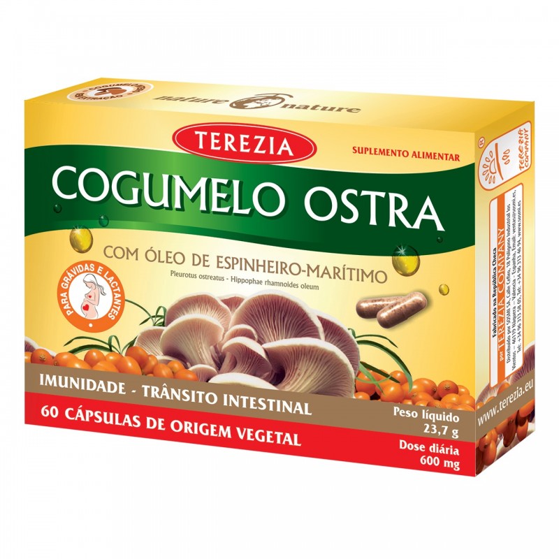 Cogumelo Ostra com óleo de Espinheiro-Maritimo | 60 caps 30 dias tratamento