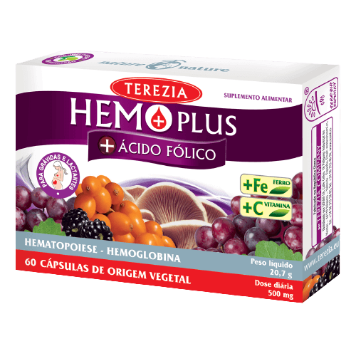 HEMO PLUS + ÁCIDO FÓLICO - Anemia, Carências de ferro, fadiga