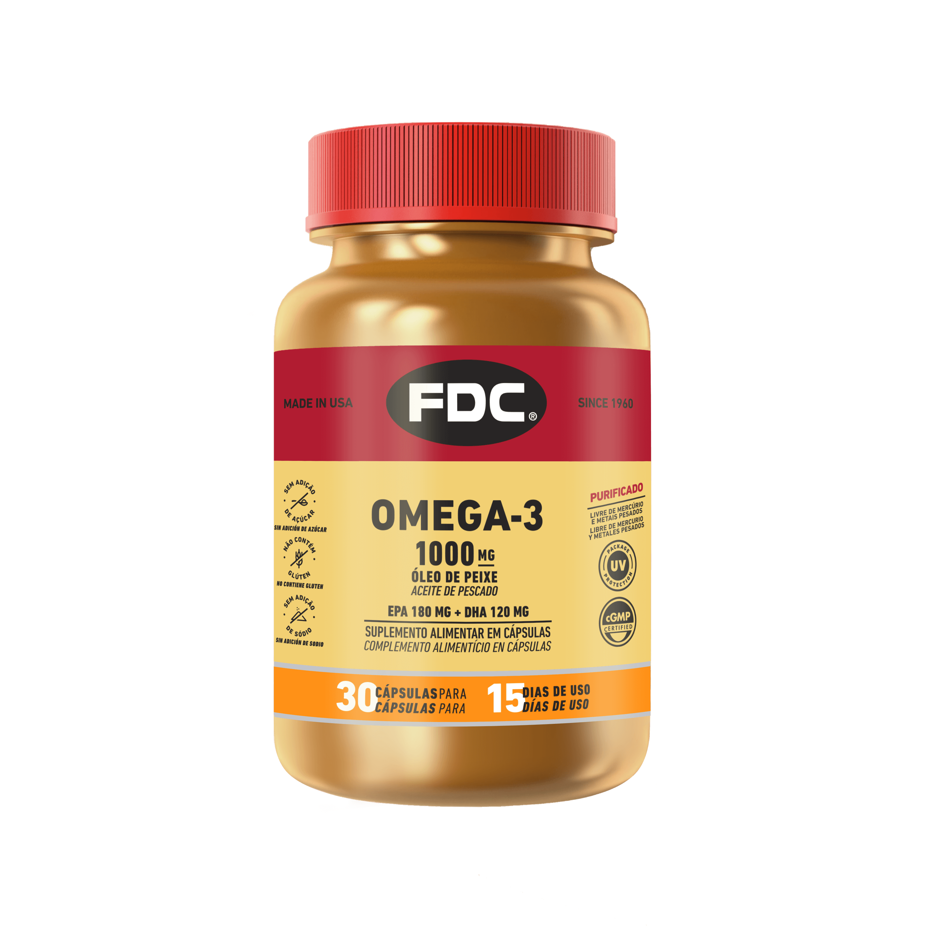 Omega-3 EPA e DHA 1000 mg (30 cápsulas)